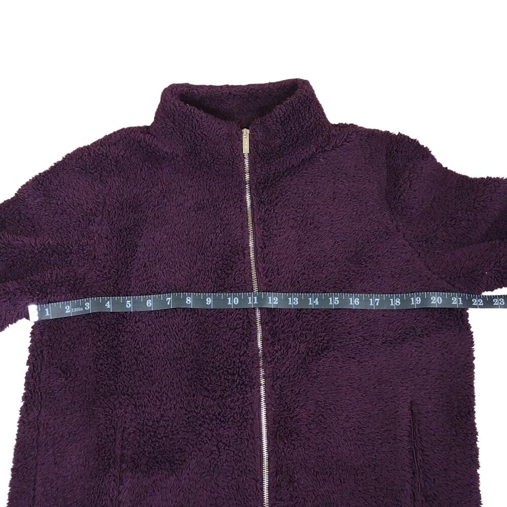 Calvin Klein Jacket Women’s Medium Purple Sherpa Fleece Teddy Zip Up Cozy - Picture 7 of 8